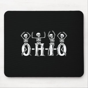 Tapis De Souris Funny O-h-i-o State Skeleton Ohio Halloween Vintag