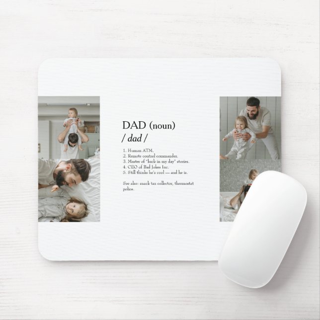 Tapis De Souris Funny Photo Collage Mousepad avec papa Définitions (Avec souris)