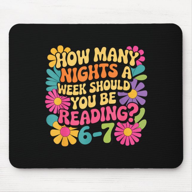 Tapis De Souris Funny Reading Book Teacher 67 Six Seven Meme  (Devant)