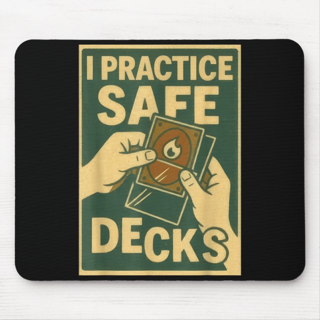 Tapis De Souris Funny Safe Decks Trading Card Game Pun Humor  (Devant)