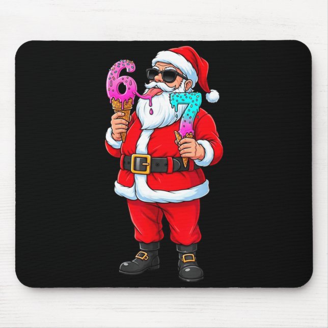 Tapis De Souris Funny Santa 67 Ice Cream Christmas Drip Xmas Teens (Devant)