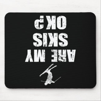 Tapis De Souris Funny Ski Tee Distressed Skiing Winter Sports Ski 