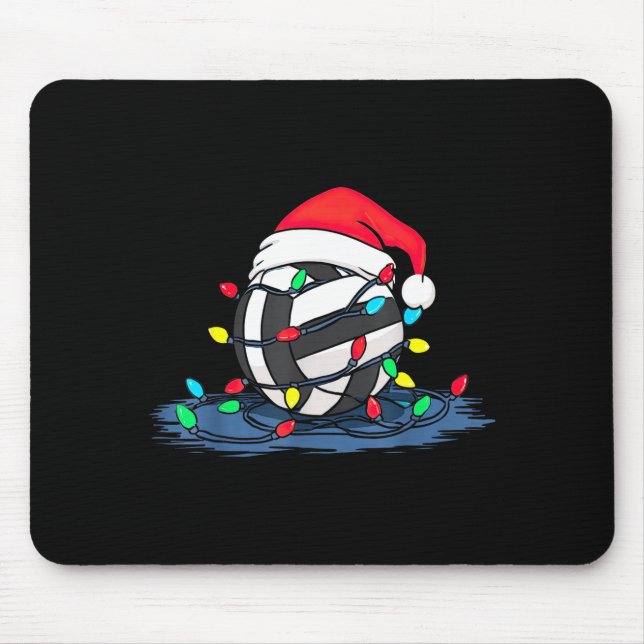 Tapis De Souris Funny Volleyball Christmas Graphics Lights Lover P (Devant)