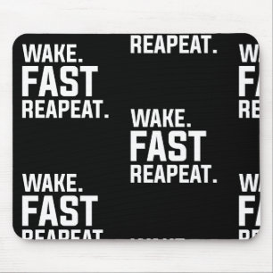 Tapis De Souris Funny Wake Fast Repeat Graphisme Sarcastique