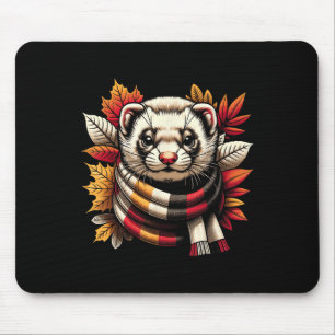 Tapis De Souris Furet d'automne Feuilles d'automne Ambiance saison