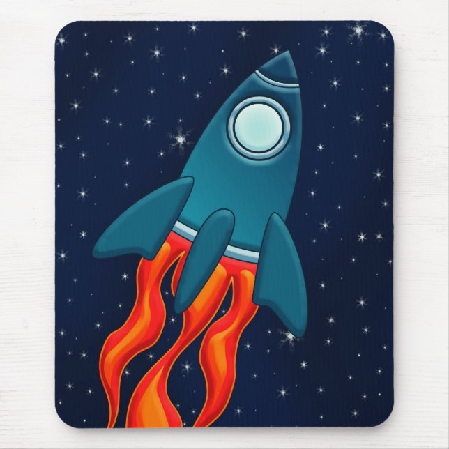 Tapis De Souris Fusée spatiale mignonne et conception d'espace ext (Devant)