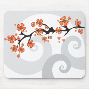 Tapis De Souris Fusion et remous oranges tropicaux modernes de