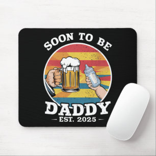 Tapis De Souris Futur Papa 2025 Premier Papa 2025 Rétro