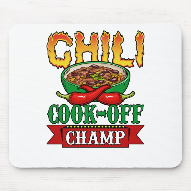 Tapis De Souris Gagnant de la compétition Chili Cook Off Champ (Devant)