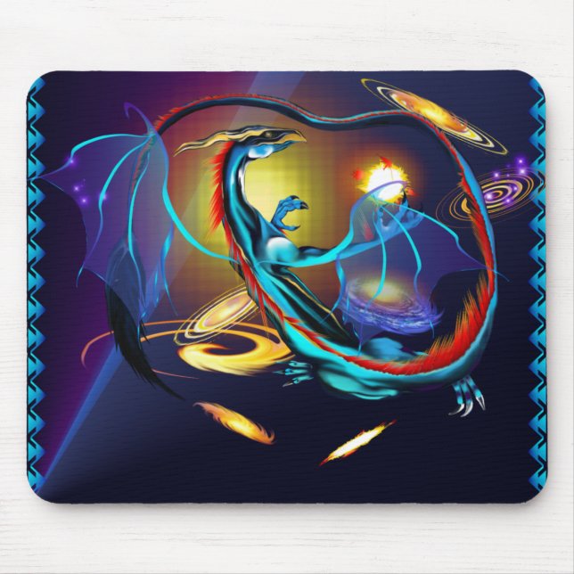 Tapis De Souris Galaxie bleue Dragon_Mousepad (Devant)