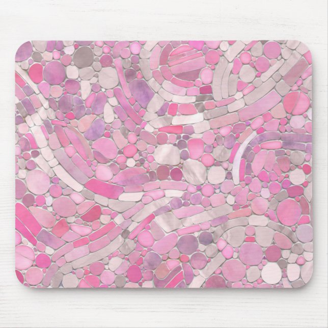 Tapis De Souris Galets Mosaic Art - Rose rose pâle (Devant)