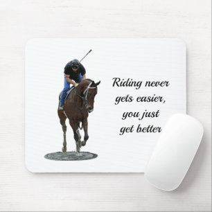 Tapis De Souris Galoping Horse Thoroughbred Et Souris Rider
