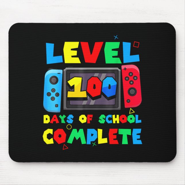 Tapis De Souris Game Controller Level 100 Days Of School Complete  (Devant)