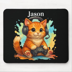 Tapis de souris gamer avec un chat mignon