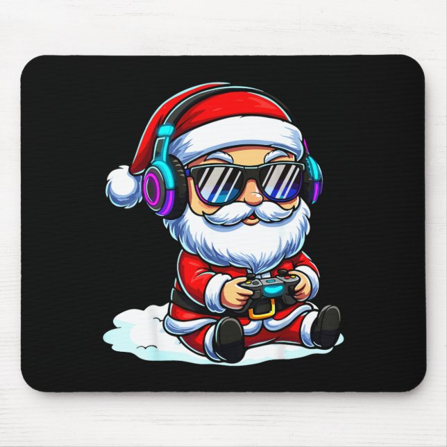 Tapis De Souris Gamer Santa Video Game Christmas Gaming  (Devant)