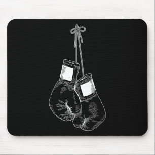 Tapis De Souris Gants de boxe silhouette Boxe Kickboxing Sports 