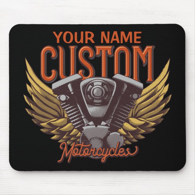 Tapis De Souris Garage de moto personnalisé Aigle de moto (Devant)