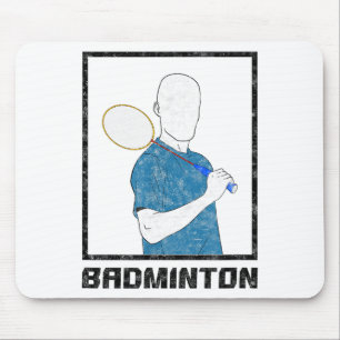 Tapis De Souris Garçon de badminton raquette sport homme coups 