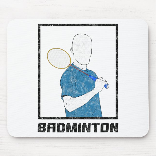 Tapis De Souris Garçon de badminton raquette sport homme coups  (Devant)
