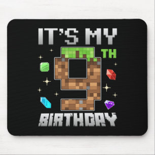 Tapis De Souris Garçon rétro 9e anniversaire Niveau 9 Joueur vidéo