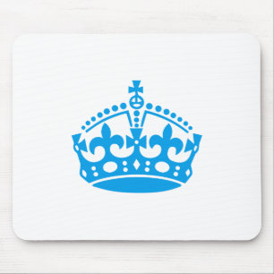 Tapis De Souris Gardez calme couronne de victoire bleue