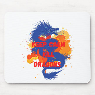 Tapis De Souris Gardez calme tuez les dragons