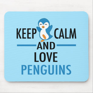 Tapis De Souris Gardez le calme des pingouins amoureux