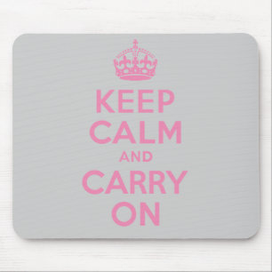Tapis De Souris Gardez le calme et continuez. Rose-clair. Le