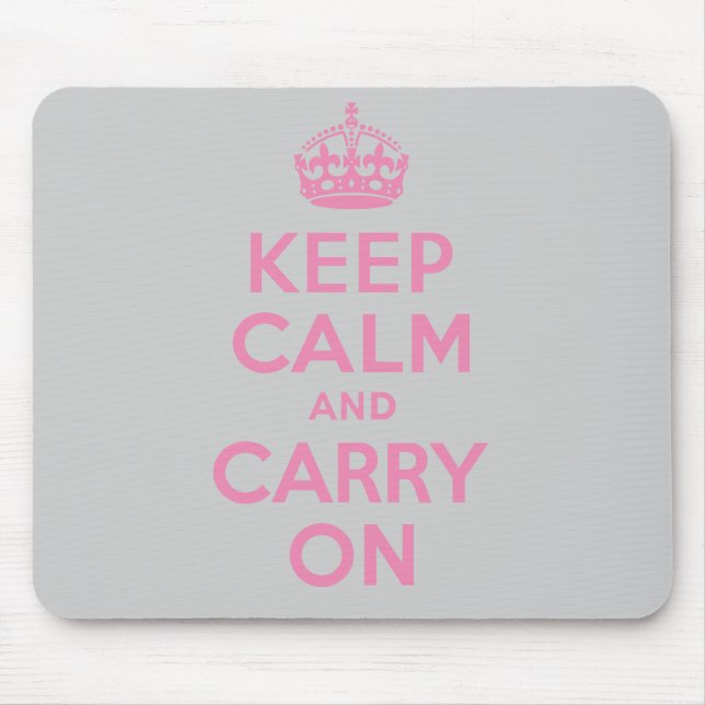 Tapis De Souris Gardez le calme et continuez. Rose-clair. Le (Devant)
