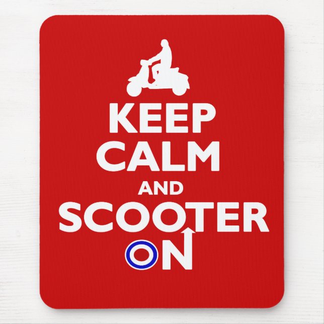 Tapis De Souris Gardez le calme et le scooter sur Mousepad (Devant)