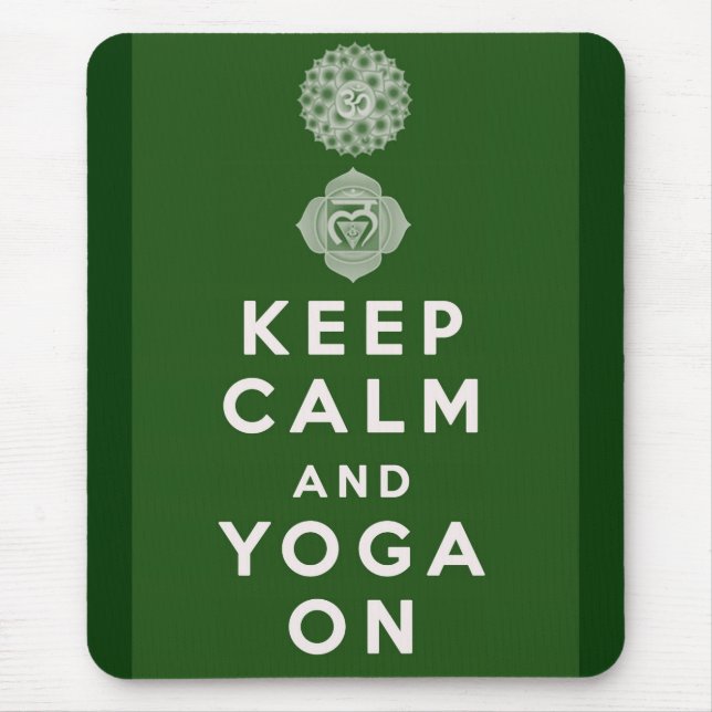Tapis De Souris Gardez le calme et le yoga dessus (Devant)