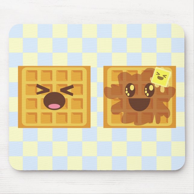 Tapis De Souris gaufres kawaii bon petit-déjeuner matinal! (Devant)