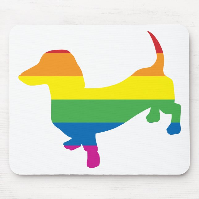 Tapis De Souris Gay pride Dachshund/Wiener (Devant)