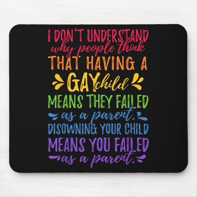 Tapis De Souris Gay Pride - Proud Parent Mom Dad Parenting Quote  (Devant)