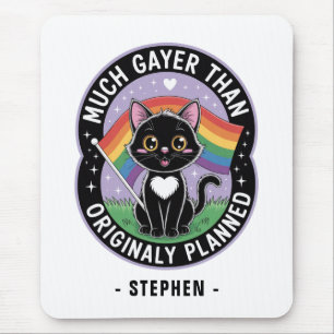 Tapis De Souris Gayer beaucoup - Drôle mignon chat noir LGBTQ Prid