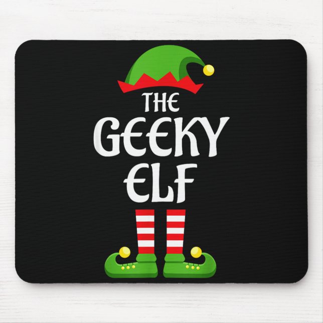 Tapis De Souris Geeky Elf Family Matching Group Christmas Geek  (Devant)
