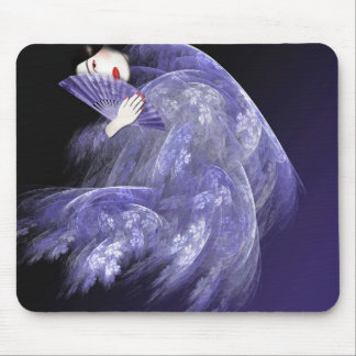 Tapis De Souris Geisha dans Mousepad bleu-foncé