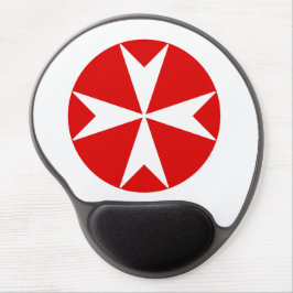 Tapis De Souris Gel Croix de Malte v2 (blanc sur rouge)