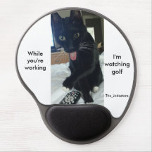 Funny chat langue distante gel mousepad golf