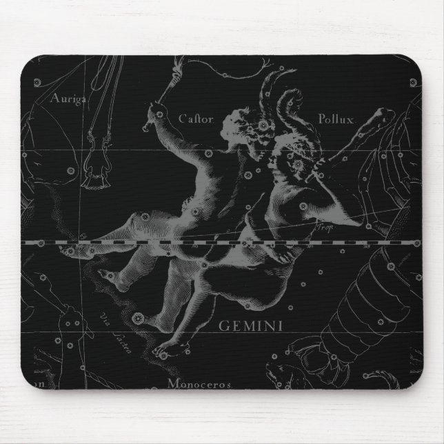 Tapis De Souris Gemini Zodiac Constellation Hevelius 1690 (Devant)