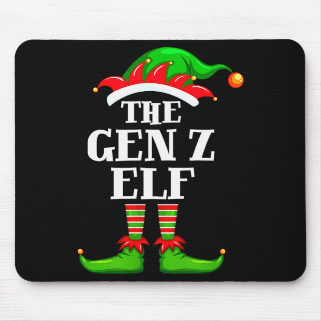 Tapis De Souris Gen Z Elf Matching Family Group Christmas Party Py (Devant)