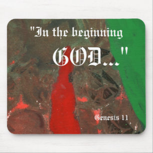 Tapis De Souris "Genèse 1:1" Feuille Nature Imprimer Mousepad