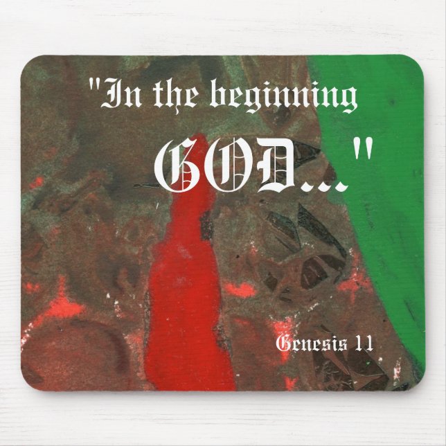 Tapis De Souris "Genèse 1:1" Feuille Nature Imprimer Mousepad (Devant)