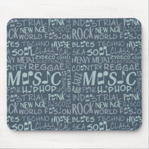 Tapis De Souris Genres de musique Mot Collage mousepad