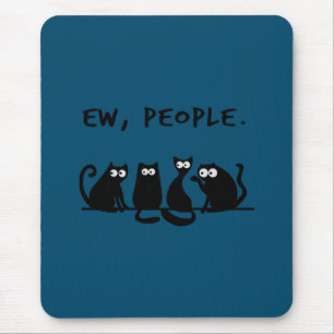 Tapis De Souris Gens dégoûtants chats noirs drôles miaou