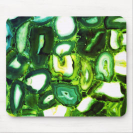 Tapis De Souris Géode vert Abstrait, pierre verte
