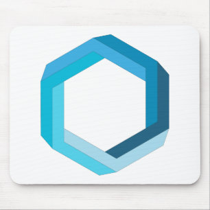 Tapis De Souris Géométrie impossible : Hexagon bleu.