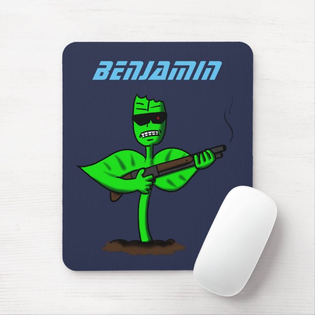 Tapis De Souris Germinator cyborg plante dessin humoristique (Avec souris)