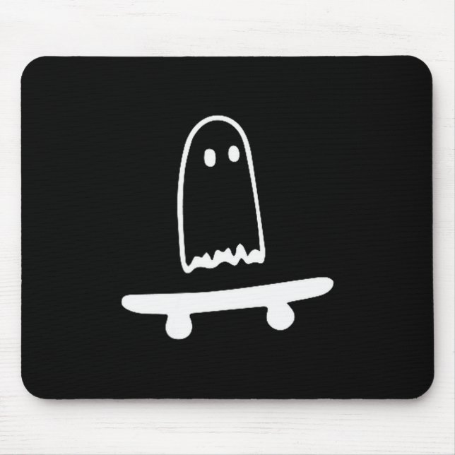 Tapis De Souris Ghost Skateboard Lazy Halloween Costume Funny Skat (Devant)