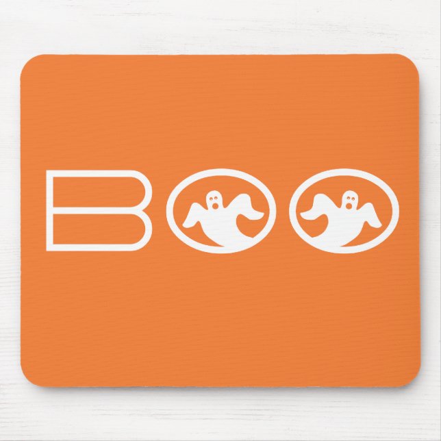 Tapis De Souris Ghosts Boo Mousepad, Orange et Blanc (Devant)